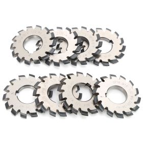 8Pcs Involute Gear Milling Cutter Set High Speed Steel Cutting Tools 14.5° 55mm 22mm