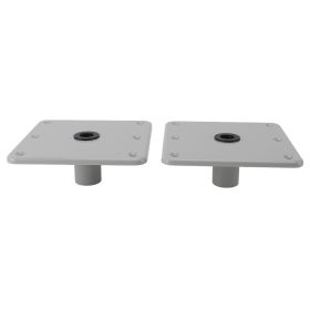 2PCS Boat Seat Bases Aluminium Alloy 6 Screw Holes 3/4 Inch Pin Post Mounting Base for Marine Boat Swivel Seats