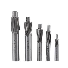 5pcs Countersink End Mill Cutter Slot Drill Bits Tool M3 M8 4 Flutes HSS-AL