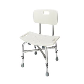 Bathroom Safety Shower Tub Heavy Duty Aluminium Alloy Bath Chair Bench with Back White