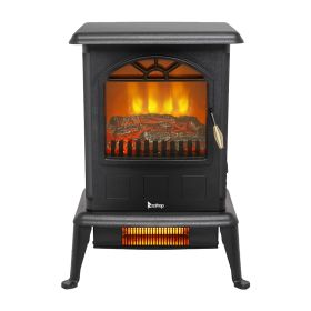 HT1108 1500w Vertical Fireplace Machinery Fake Firewood Single Color 2 Quartz Tubes Black