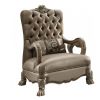 34 Inch Traditional Accent Chair; Claw legs; Champagne Fabric