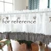 Semi Sheer Brown Grid Doorway Curtain Valance Half Curtain Bowknot Kitchen Short Curtain Tier cafe Curtain,59x15 inch