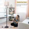 Dimmable Floor Lamp with Shade;  Modern Farmhouse Floor Lamp;  Rustic Floor Standing Lamp with Leaves & Birds Design;  Floor Stand up Lamp for Living