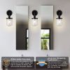 1-Light Wall Lamp with Clear Glass Shade, Modern Wall Sconce, Industrial Indoor Wall Light Fixture for Bathroom Living Room Bedroom Over Kitchen Sink,