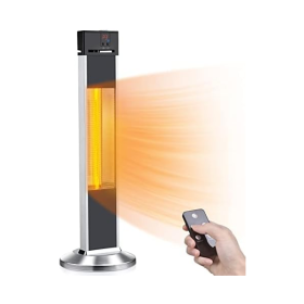 Electric Patio Heater For Outdoor Use, Infrared Heater W Remote, Auto Shut Off