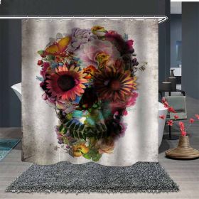 Skull Digital Print Shower Curtain (Option: 4color-200x180cm)