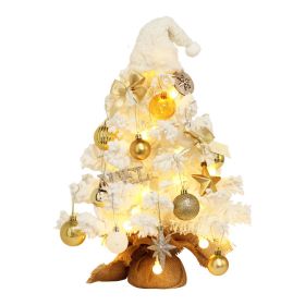 Christmas Flocking Christmas Tree LED Desktop Package (Option: White Mini Christmas Tree)