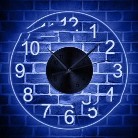 Factory Customized Arabic Numerals Transparent Acrylic Wall Clock (Option: Blue-USB)