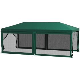 Outsunny 10' X 20' Party Tent, Outdoor Wedding Canopy & Gazebo With 6 Removable Sidewalls, Shade She (Color: Green)