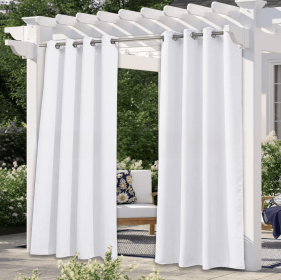 Solid Color Outdoor Waterproof And Sun Protection UV Protection High Precision Black Silk Shading Curtain (Option: White-107 âˆšÃ³ 164cm)