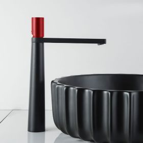 Bathroom And Bathroom Wash Hands And Face Faucets (Option: Black red-High style)