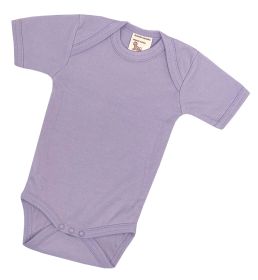 Organic Cotton Short Sleeve Bodysuits/Onesies (size: Soft Lavender 12-18m)