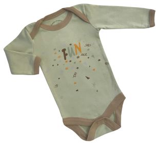 Organic Cotton Long Sleeve Bodysuits/Onesies (size: Fun Print 6-12m)