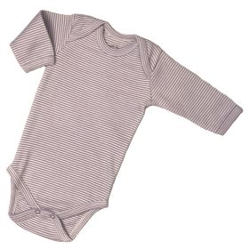 Organic Cotton Long Sleeve Bodysuits/Onesies (size: Lavender Stripe 12-18m)