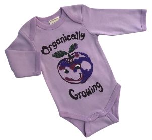 Organic Cotton Long Sleeve Bodysuits/Onesies (size: Plum 0-3m)