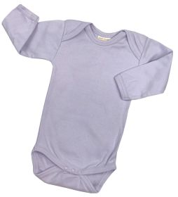 Organic Cotton Long Sleeve Bodysuits/Onesies (size: Soft Lavender 3-6m)