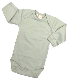 Organic Cotton Long Sleeve Bodysuits/Onesies (size: Soft Sage 3-6m)