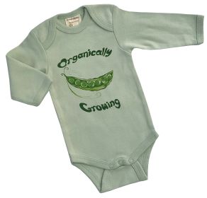 Organic Cotton Long Sleeve Bodysuits/Onesies (size: Peas 3-6m)