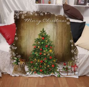 Christmas Series Digital Printing Double-sided Flannel Blanket (Option: 4style-100x125CM)