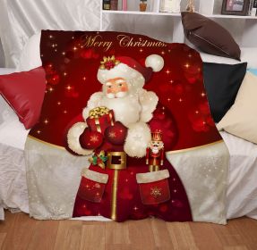 Christmas Series Digital Printing Double-sided Flannel Blanket (Option: 9style-150x200cm)