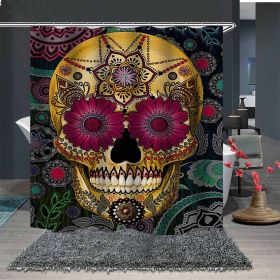 Skull Digital Print Shower Curtain (Option: 5color-200x180cm)