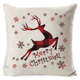 Christmas Linen Printing Decoration Pillowcase (Option: Style 12-45x45cm)