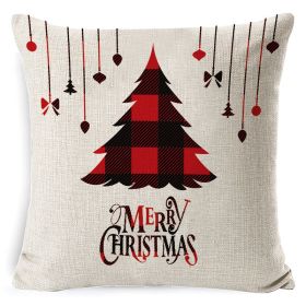 Christmas Linen Printing Decoration Pillowcase (Option: Style 16-45x45cm)