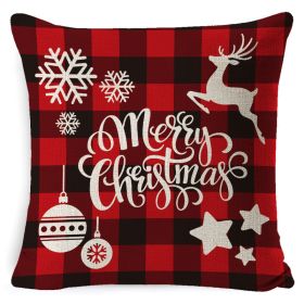 Christmas Linen Printing Decoration Pillowcase (Option: Style 30-45x45cm)