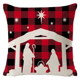 Christmas Linen Printing Decoration Pillowcase (Option: 48 Style-45x45cm)