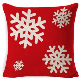 Christmas Linen Printing Decoration Pillowcase (Option: Style 6-45x45cm)