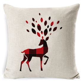 Christmas Linen Printing Decoration Pillowcase (Option: Style 11-45x45cm)