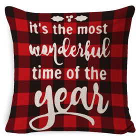 Christmas Linen Printing Decoration Pillowcase (Option: Style 29-45x45cm)