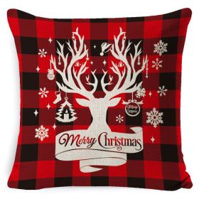 Christmas Linen Printing Decoration Pillowcase (Option: 47 Style-45x45cm)