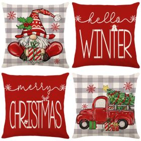 Home Christmas Decorative Printed Pillowcase (Option: Style 3-4 PCS)