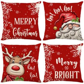 Home Christmas Decorative Printed Pillowcase (Option: Style 16-4 PCS)