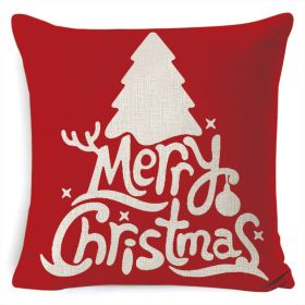 Christmas Linen Printing Decoration Pillowcase (Option: Style 2-45x45cm)