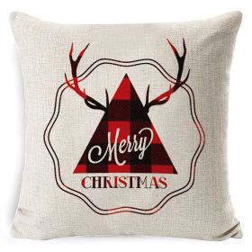 Christmas Linen Printing Decoration Pillowcase (Option: Style 10-45x45cm)