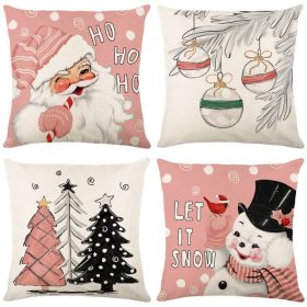 Home Christmas Decorative Printed Pillowcase (Option: Style 11-4 PCS)