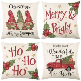 Home Christmas Decorative Printed Pillowcase (Option: Style 19-4 PCS)