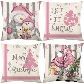 Home Christmas Decorative Printed Pillowcase (Option: Style 12-4 PCS)