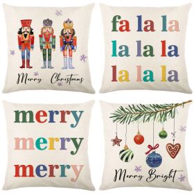 Home Christmas Decorative Printed Pillowcase (Option: Style 7-4 PCS)