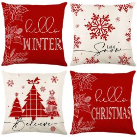 Home Christmas Decorative Printed Pillowcase (Option: Style 9-4 PCS)