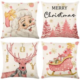 Home Christmas Decorative Printed Pillowcase (Option: Style 22-4 PCS)