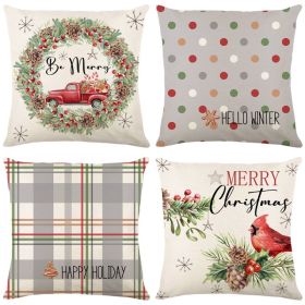 Home Christmas Decorative Printed Pillowcase (Option: Style 18-4 PCS)