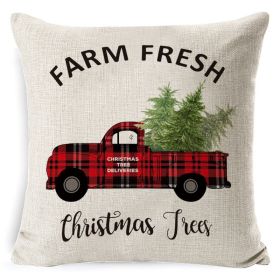 Christmas Linen Printing Decoration Pillowcase (Option: Model 14-45x45cm)