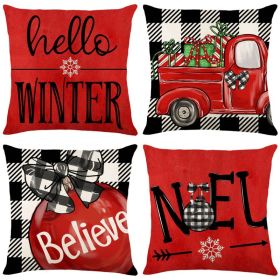 Home Christmas Decorative Printed Pillowcase (Option: Style 21-4 PCS)