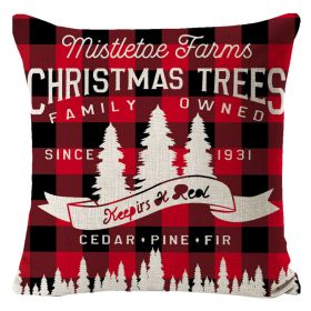 Christmas Linen Printing Decoration Pillowcase (Option: 49 Style-45x45cm)