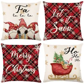 Home Christmas Decorative Printed Pillowcase (Option: Style 2-4 PCS)