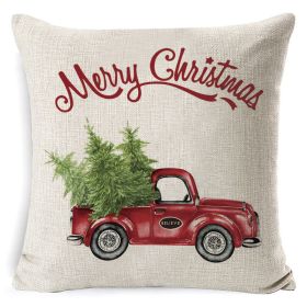 Christmas Linen Printing Decoration Pillowcase (Option: Style 13-45x45cm)